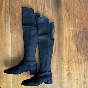 STUART WEITZMAN 5050 BLACK SUEDE TALL BOOTS Size 9 Medium - NEVER WORN!!!